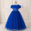 Novo Estilo Transfronteiriço Vestido Infantil Médio e Grande Um Ombro Lantejoulas Tule Vestido de Princesa Roupas de Performance para Feriado de Meninas