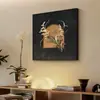 Pintura de Decoración de Pared para Sala de Estar Artística Vintage, Pintura de Mesa de Estudio de Dormitorio Estilo Francés Mediados de Siglo, Arte de Pared Cuadrado, Pintura Colgante para Entrada