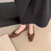 Primer Encuentro: Nuevos zapatos planos de estilo chino, estilo nacional, con lazo, punta fina, tacón bajo, elegantes, punta cuadrada, tacón de cuña, de gamuza