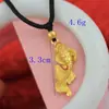 Colar de ouro vietnamita masculino e feminino colar de corda preta corrente de suéter imitação de ouro Cadeado infantil feijão apaixonado dragão pingente vendas diretas da fábrica