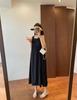 ¡Falda sin mangas de alto nivel IG4281! Vestido de color liso sin mangas falda larga para mujer nuevo