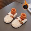 Zapatos de Algodón de Princesa 2025 Invierno Nuevo Estilo Zapatos Peludos para Niñas Zapatos para Niños Mocasines para Bebé con Doble Forro de Felpa de Algodón para Niñas