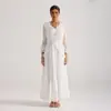 Tiro Real de Encaje Bordado Pesado Floral Tridimensional de Perlas Estilo Francés Vestido Largo