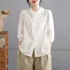 Camisa Artística de Algodón Bordado Otoño Temprano 2026 Estilo Francés Suave Blusa para Mujer
