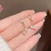 Pendientes de Perla con Nudo Microincrustado de Circonita, Estilo Lujo Ligero, Estilo Sencillo para el Día a Día y el Trabajo, Diseño Personalizado, Pendientes Elegantes y de Moda