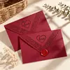 Papelão Espesso Renda Vazada Envelope de Luxo Gravado a Laser Vintage Saudação de Aniversário Convite Convite de Casamento