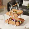 Bandeja de fruta de madera maciza para uso doméstico, estante de almacenamiento para mesa de centro de sala de estar, bandeja expositora de bocadillos y dulces, bandeja de almacenamiento de cesta de frutas para escritorio