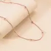 Collar de Acero Inoxidable Siete Pequeñas Cuentas Acero Titanio Sencillo Personalidad Oro Rosa Cadena para el Cuello Regalo de San Valentín Cadena de Serpiente para Mujer