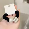 Nuevo Anillo de Intestino Delgado de Perla Cuerda para Moño de Cabello de Niña Simple Banda Elástica Negra de Alta Elasticidad y Durabilidad