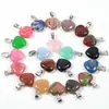 Pendente de Cavalo de Cristal Rosa Amazon Transfronteiriço 16mm Pequeno Coração de Pêssego Presente de Dia dos Namorados Pingente em Forma de Coração de Pedra Natural
