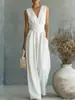 Mono elegante de mujer con cintura ceñida y escote en V, estilo cruzado europeo y americano, nuevo para primavera/verano 2026, Amazon