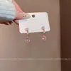 Pendientes de Zirconia Rosa Francesa Super Brillantes, Femeninos, de Alta Gama, Pendientes Únicos, Pendientes de Moda y Versátiles al por Mayor