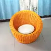 Cadeira de lazer preguiçosa de Rattan para hotéis e pousadas, assento individual de vime natural trançado à mão para espaços pequenos
