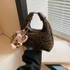 Bolsa pequena com estampa de leopardo popular de inverno para mulheres 2024, nova moda retrô, bolsa transversal, trabalho, viajante, bolsa de mão para transporte de bolinhos