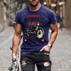 Europa y Estados Unidos personalidad de ocio callejero estilo hip-hop camiseta con estampado digital de letras para hombre comercio exterior nuevo de verano