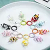 Huella de pata de gato pintura al óleo llavero colgante para bolso accesorios anillo de resorte llavero abierto venta al por mayor