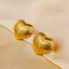 AliExpress nuevos pendientes de oro de 18 quilates para mujer moda simples de acero inoxidable con forma de corazón pendientes joyería al por mayor