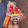 Pingente Gato da Sorte para Boa Sorte, Chaveiro Estilo Chinês, Pingente de Bolsa de Bênção para Estudantes Estilo Tradicional Chinês, Sachê de Tecido