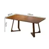 Mesa de jantar de madeira maciça nórdica para uso doméstico, mesa de jantar combinada para várias pessoas, design moderno simples, adequada para discussões, café e lazer, atacado de móveis de madeira natural