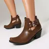 Pedido estrangeiro transfronteiriço moda primavera e outono fivela de cinto salto alto tamanho grande 40-46 sapatos femininos estilosos estilo romano