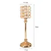 Portavelas Dorado Estilo Europeo, Portavelas de Hierro y Cristal de Alto Pie de Lujo Ligero, Decoración de Mesa para Bodas y Novias