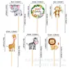 Derechos de autor Selva Tropical Tema Selva Tropical Tarjeta para Pastel Serie Animales Cumpleaños Acción de Gracias Etiqueta Adhesiva Decoración de Pastel