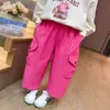 Pantalones Cargo Sueltos para Niñas para Uso al Aire Libre, Nuevo Estilo Primavera y Otoño 2026, Pantalones Casuales para Niños, Elegante Tendencia de Atuendo de Primavera para Bebé Niña
