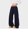 Calça de Moletom Masculina com Bordado Étnico Americano, Cordão, Barra Curva, Nova Coleção Primavera, Versátil, Casual, Solta, Perna Reta, Calça Esportiva