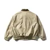 Yidao Vintage 2026 Primavera Nuevo Japonés Retro Bolsillo Múltiple con Cremallera Color de Contraste Cuello Campana Holgado Chaqueta de Trabajo