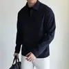 Nueva Chaqueta Azul Marino para Primavera y Otoño sin Arrugas con Cuello para Jóvenes, Chaqueta de Cuello Versátil de Corte Delgado para Negocios Casual