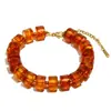 Pulsera Sencilla de Moda Retro de Venta Caliente Transfronteriza Mengjia Joyería Collar Cilíndrico de Acrílico de Gama Alta Joyería para Mujeres
