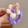 Gomas para el pelo de estilo coreano con lunares y flores para niños, accesorios para el pelo de perro de dibujos animados para niñas, pompones de tela para bebé, cuerdas para el pelo para recoger el cabello