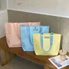 Nuevas bolsas de tote de alta gama para empaque de ropa de mujer, bolsas tejidas de regalo al por mayor, color sólido, gran capacidad