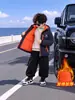 Ropa de Invierno para Niños Chaqueta Ligera de Algodón con Capucha Estilo Coreano Parka Acolchada Infantil Ropa Exterior para Niños Pequeños y Medianos Ropa de Algodón Cálida de Invierno Chaqueta