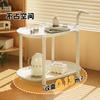Mesa de centro móvil con ruedas color crema para dormitorio, sala de estar, sofá, apartamento pequeño, mesita de noche, estante, venta al por mayor
