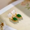 Pendientes de jaspe wada bañados en oro y plata S925 con diseño de conchas blancas y rosas, delicados y elegantes, con personalidad elegante y tendencia para mujer.