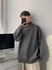 Directo de Fábrica Gama Alta Estilo Perezoso Suéter de Punto Otoño/Invierno Holgado Versátil Abrigo Suéter de Media Cremallera Cuello Alto Hombre