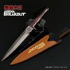 Modelo de arma circundante del juego Dark Zone, machete de ataque, cuchillo de asalto, estuche de cuero God Penalty, artesanía de metal completo, péndulo