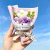 Buquê de pompons de lã tricotada, flores artificiais, mini buquê de girassol, flores falsas, lembrancinhas, atacado, transfronteiriço