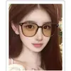 Gafas de Miopía Lisas de Alta Gama Ultraligeras Anti Luz Azul para Mujer Se Pueden Equipar con Lentes Fotocromáticas Estilo Universitario Versión Coreana Tendencia de Celebridad de Internet