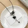 Colar Pingente Coração Mosaico Estilo Menina Picante Doce Cool Corrente de Clavícula com Contas Acessório de Nicho de Luxo Acessório de Luxo Leve Hip-Hop