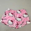 Pantalones Cortos de Dibujos Animados Populares Europeos y Americanos Kt Hello Kitty para Mujer, Verano Finos Holgados Casuales para Casa