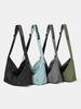 Bolsa Transversal de Lona Casual Estilo Japonês Feminina 2025 Novo Estilo Simples Grande Capacidade Bolsa de Ombro Design Exclusivo Bolsa para o Dia a Dia