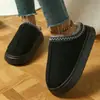 Pantuflas de Algodón con Cordones Cruzados Gamuza Engrosadas Cálidas Unisex para Interior Hogar Suela Suave Antideslizante Zapatos de Algodón con Punta Cerrada