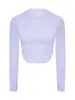 Dq220 Top de Yoga Floral con Descuento y Almohadillas en el Pecho, Ajuste Ceñido de Manga Larga, Ropa Deportiva Casual y Amigable con la Piel