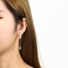 Pendientes de botón de plata esterlina S925 con oro antiguo y Tian, estilo femenino, corte de alta sensibilidad, colgante retro de calcedonia y ónix.