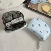 Nueva Bolsa de Maquillaje con Cachorro 'Buenos Días' para Mujer, Bolsa de Almacenamiento Portátil de Gran Capacidad para Viaje para Cámara CCD, Cables de Datos y Cosméticos