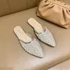 Zapatillas Planas de Moda con Puntera Reforzada de Pedrería 2026 Verano Nuevo Estilo Hada Francesa Transpirables Puntiagudas Planas Medias Zapatillas