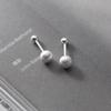 Pendientes Nalan S925 de plata esterlina con forma de bola esmerilada y diseño de nicho, estilo ins, para mujer M03069