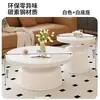 Mesa de Café Redonda Sala de Estar 2026 Nuevo Hogar Lujo Ligero Sensación de Alta Gama Acero al Carbono Mesa de Café Pequeña Moderna Simple Apartamento Pequeño
